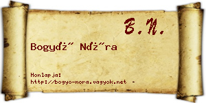 Bogyó Nóra névjegykártya