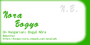 nora bogyo business card