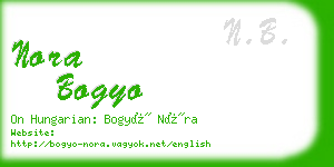 nora bogyo business card